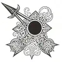Spanish halberd tattoo design idea