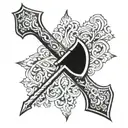 Spanish halberd tattoo design idea