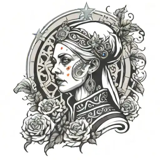a Christian woman priest tattoo design idea