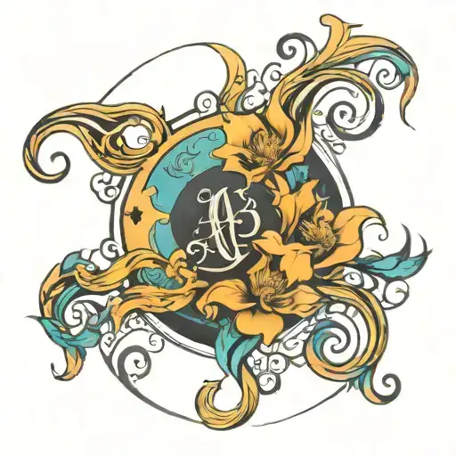Aquarius Virgo symbol incorporated tattoo design idea