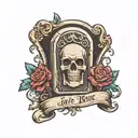 funny tombstone tattoo design idea