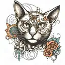 a schrodinger cat tattoo with more positive elements in it tattoo design idea