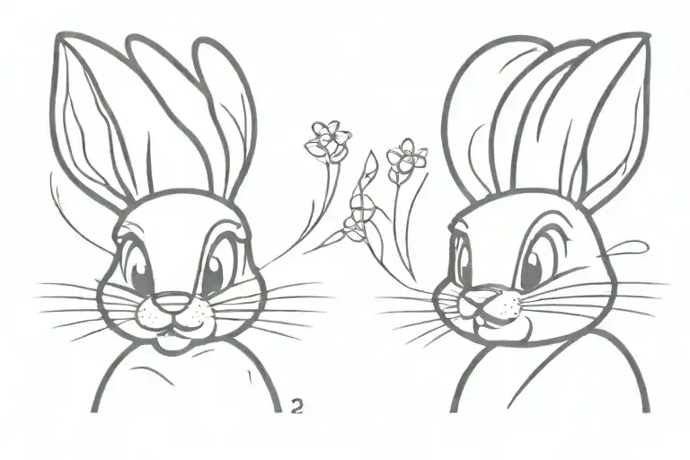 bugs bunny rabbit tattoo design idea