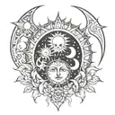 sun and moon  tattoo design idea