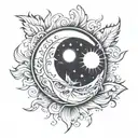 sun and moon  tattoo design idea