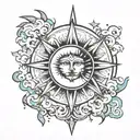 sun and moon  tattoo design idea