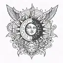 sun and moon  tattoo design idea