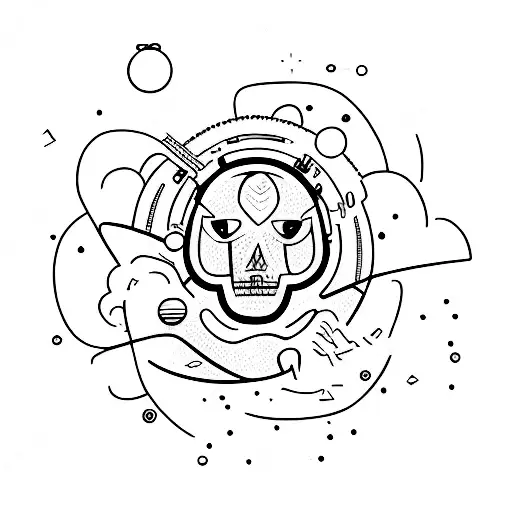 3, 6, 9 in a laptop inside a universe tattoo design idea