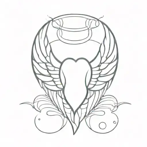 heart and wings tattoo design idea