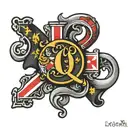 The letter Q with the Maryland Flag  tattoo design idea