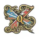 The letter Q with the Maryland Flag  tattoo design idea