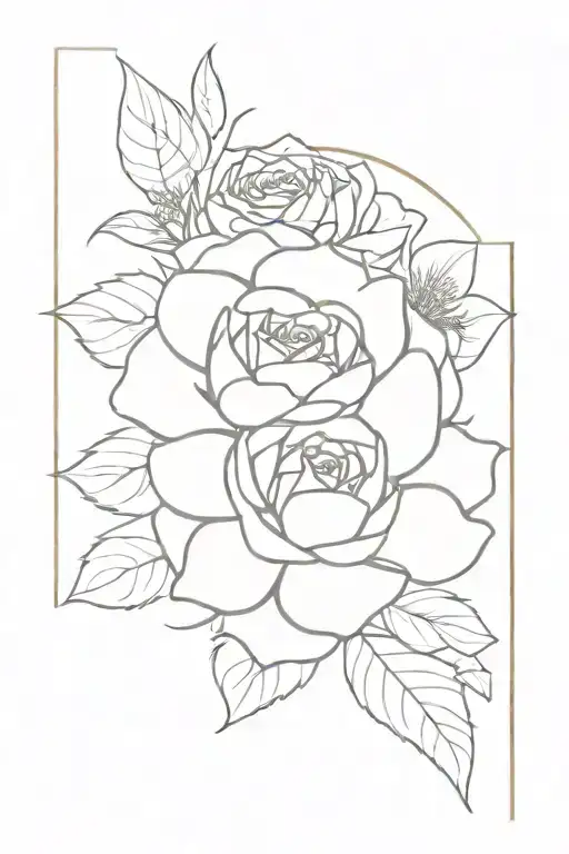 rose, water lily, marigold, morning glory, peonies  tattoo design idea