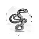 A snake coiled around a bow and arrow, symbolizing strength and precision tattoo design idea