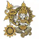 thai god symbol in alchemy tattoo design idea