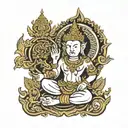 thai god symbol in alchemy tattoo design idea