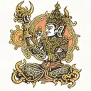 thai god symbol in alchemy tattoo design idea