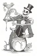 jack skellington bartending shaker pouring drink tattoo design idea