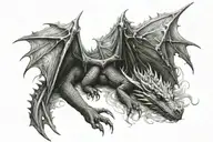 sleeping dragon wrapping tattoo design idea