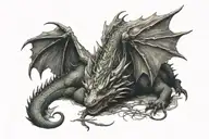 sleeping dragon wrapping tattoo design idea
