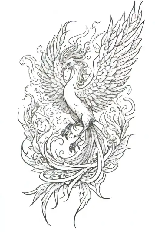 phoenix rising from the ashes ready to win tattoo design idea