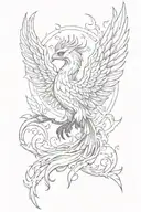 phoenix rising from the ashes ready to win tattoo design idea
