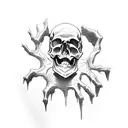 skull hands tattoo design idea