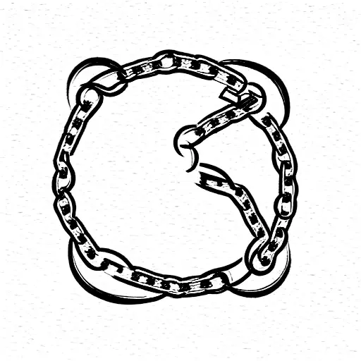 a chain broken into half, each piece must form the wording MEMENTO VIVERE tattoo design idea