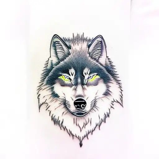 half face sasuke half wolf tattoo design idea