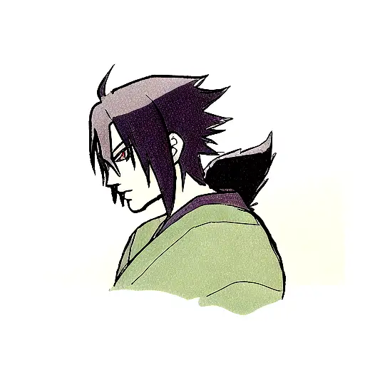 half face sasuke half wolf tattoo design idea