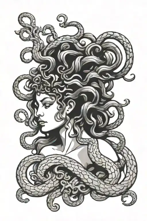 medusa with date August 19 2021  tattoo design idea
