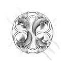 Pisces Gemini  combination  tattoo design idea