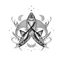 Pisces Gemini  combination  tattoo design idea