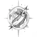 Pisces Gemini  combination  tattoo design idea