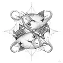 Pisces Gemini  combination  tattoo design idea