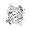Pisces Gemini  combination  tattoo design idea