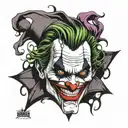 joker face tattoo design idea