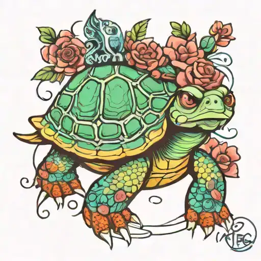 Arturo turtle love tattoo design idea