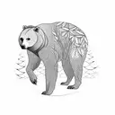 Forest, Bear, Trees  tattoo design idea