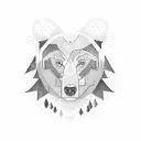 Forest, Bear, Trees  tattoo design idea