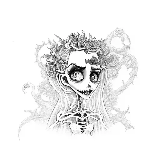 corpse bride tattoo design idea