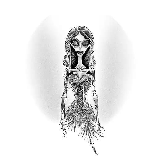 corpse bride tattoo design idea