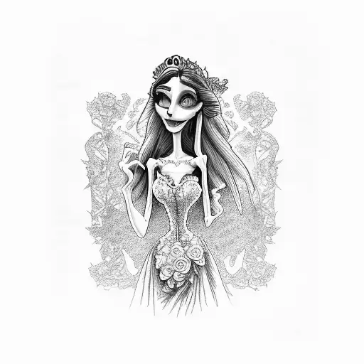 corpse bride tattoo design idea