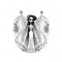 corpse bride tattoo design idea