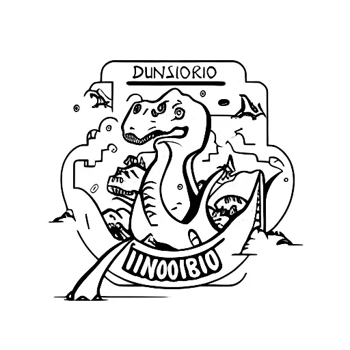  dinosaur cartoon inquisitive   tattoo design idea