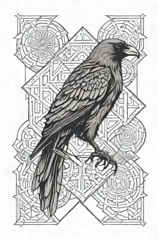odin and his raven tattoo design idea