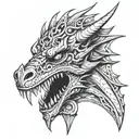 Drakengard Michael dragon face tattoo design idea