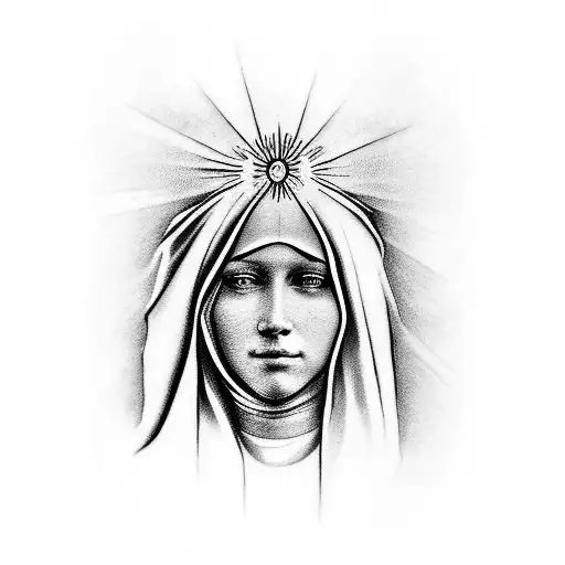 crying Virgin Mary  tattoo design idea