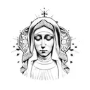 crying Virgin Mary  tattoo design idea