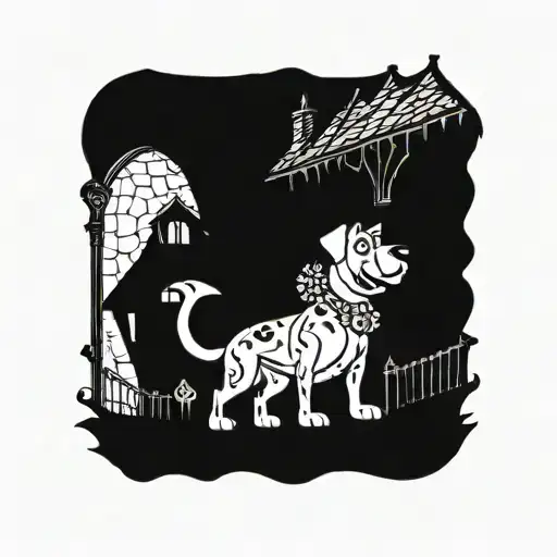 scooby doo and shaggy in a haunted house tattoo design idea