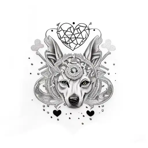 trash polka hearte tattoo design idea